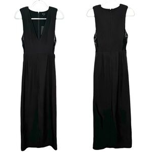 NBD | NWT Deep V Neck Padded Shoulder Lace Insert Maxi Dress 6